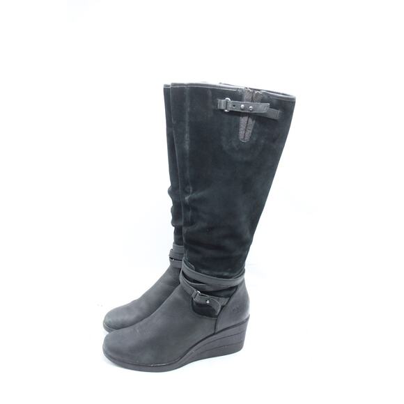 Ugg Lesley Boots Womens 6 Leather Waterproof Wedge Heel Knee High 1005266 - Picture 5 of 10